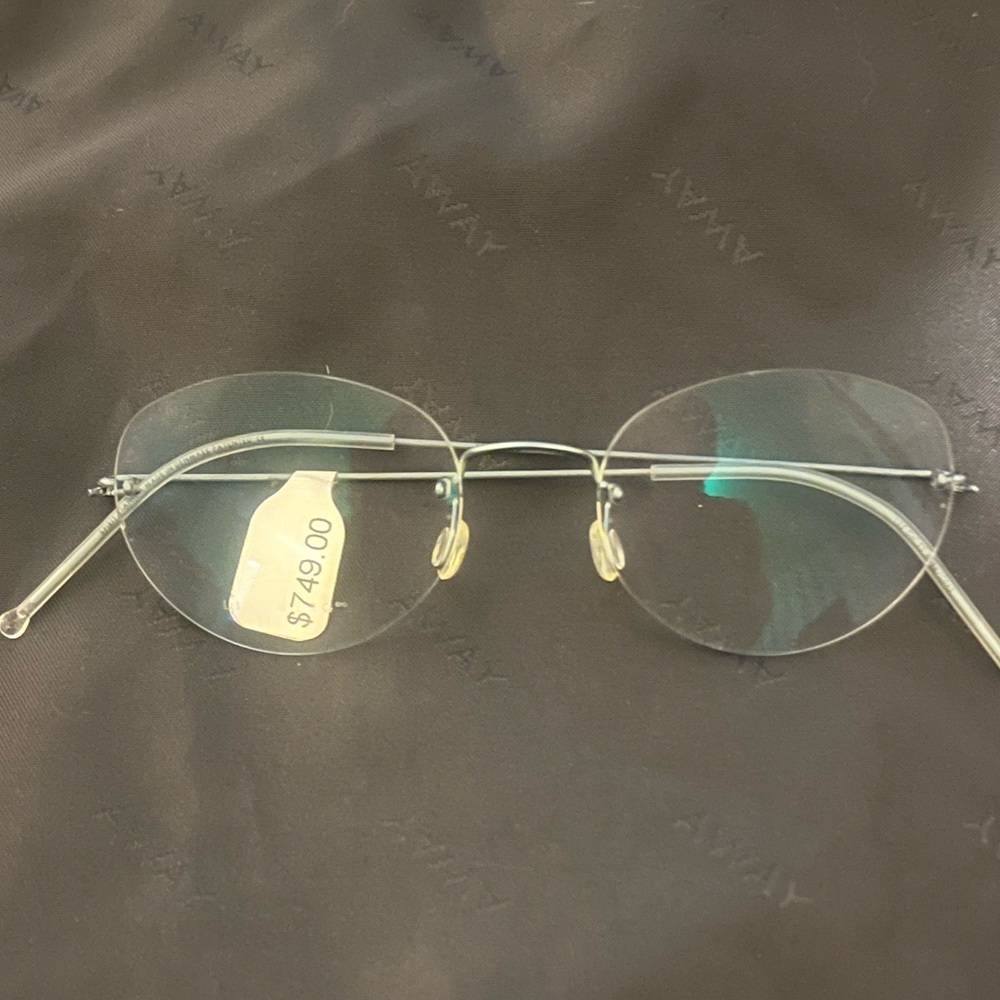 LINBERG rimless blue titanium reading glasses 135 col 25 096 coa2